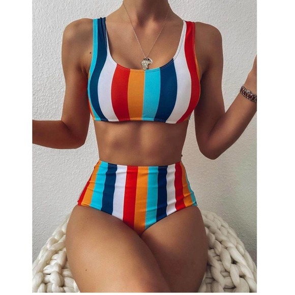 no brand Other - High Waist Striped Bikini - XL